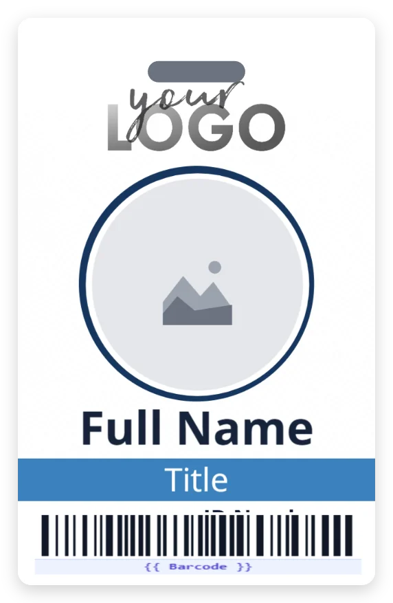 Corporate Employee Photo ID Badge - Blue template preview