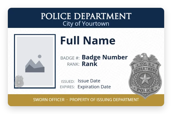 Police Officer ID Card template preview