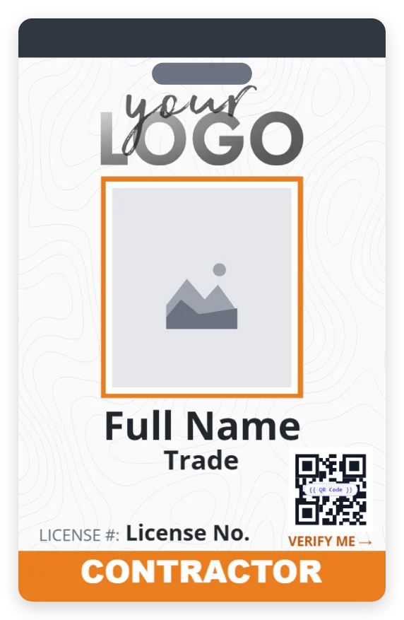 Contractor Photo ID Card template preview