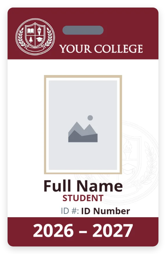 College Student ID template preview