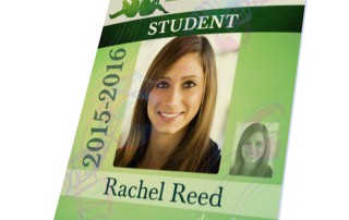 Montco Student ID with holographic overlay