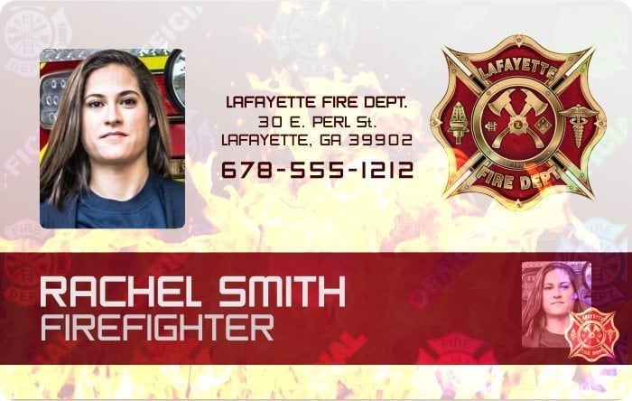 Fire Department ID card holographic overlay