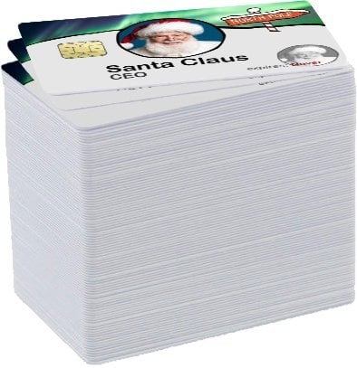 North Pole ID card stack
