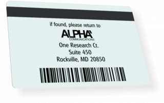ID card back | mag strip, barcode, address