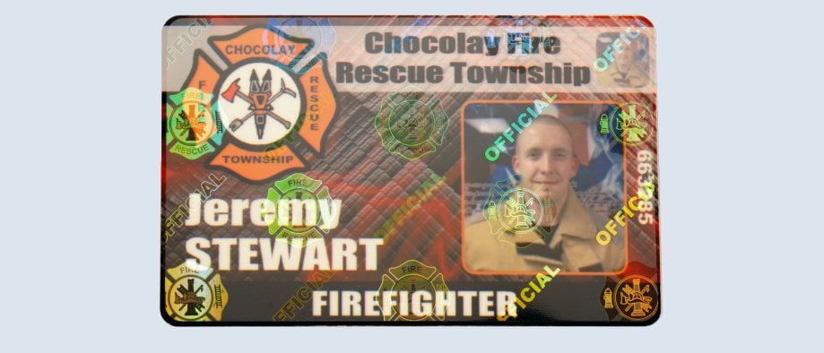 holographic ID badge overlay for fire departments