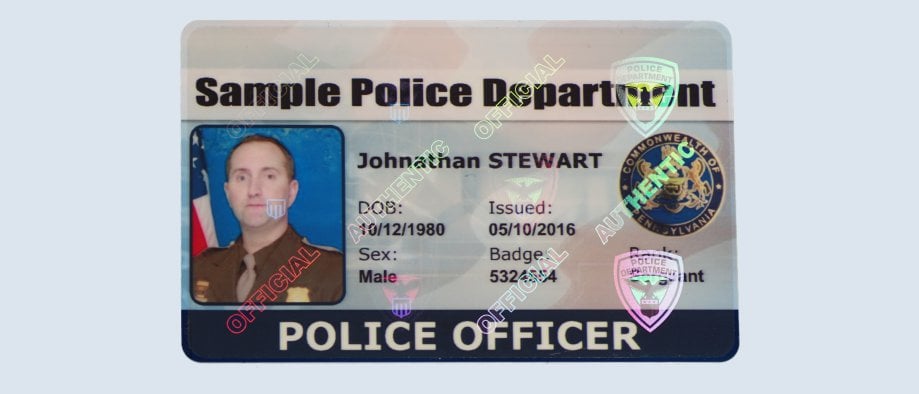 holographic ID card overlay for police