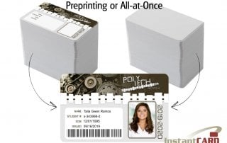 preprinting id cards or all-at-once