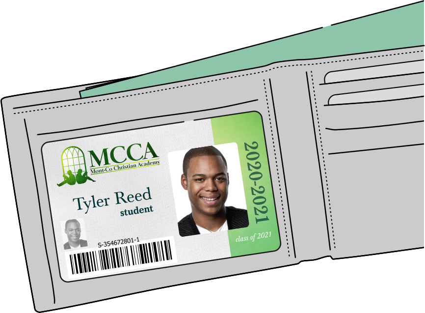 High school ID Card in wallet