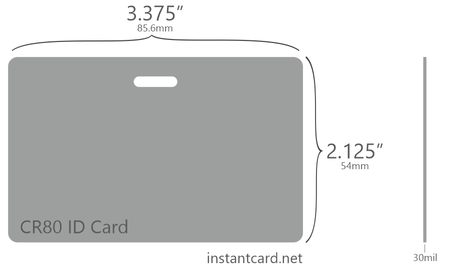 CR80 standard ID card size