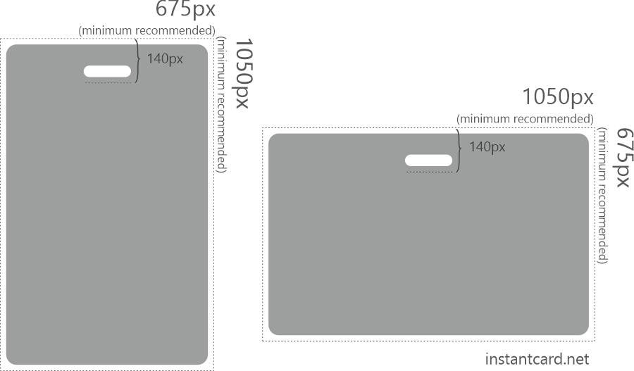 Id card graphics dimensions
