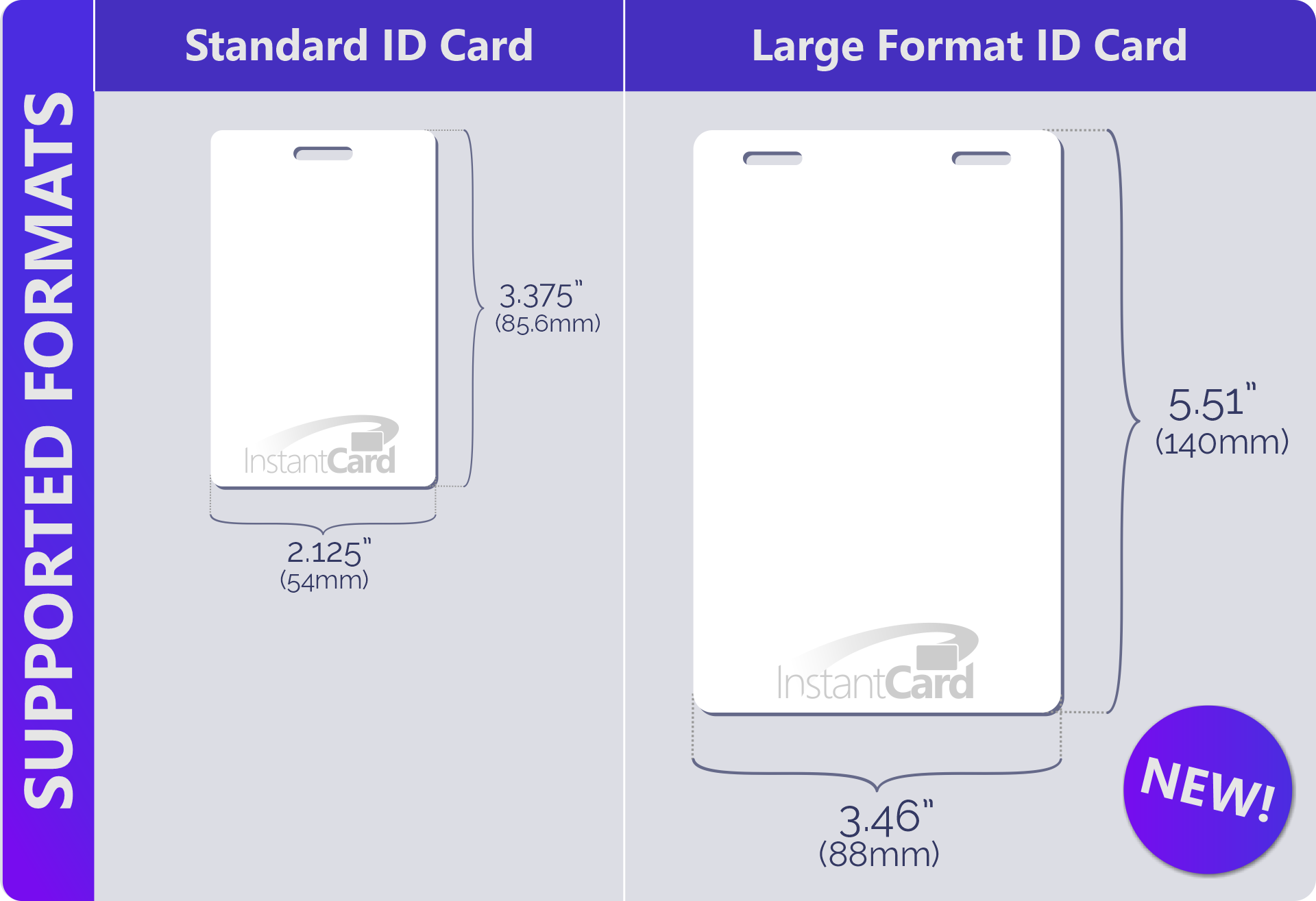 Large Format ID Card Dimensions 