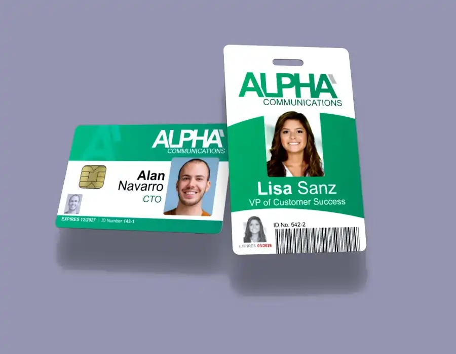 Landscape and Portrait Employee ID badges