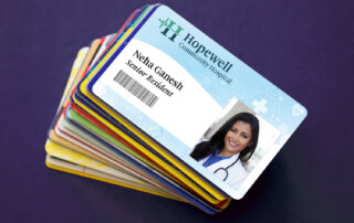 stack of ID cards