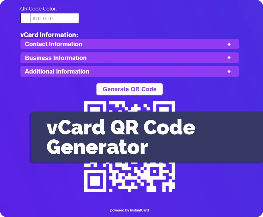 vCard QR Code Generator